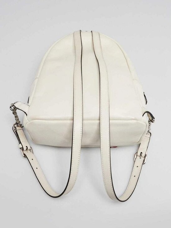 Fendi White Multicolor Leather Flowerland Backpack Bag 8BZ038